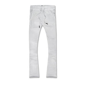 Joggers en polaire personnalisés de haute qualité pour hommes Pantalons de survêtement évasés baggy à jambes larges et empilées Taille moyenne Style plat-pour un mode de vie actif - Product Image 4