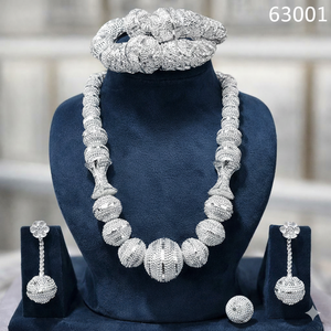 Traditional Gold-Plated <b>Flower</b> Design Necklace Set with Red Stone Accents Model no 23197 - Product Image 6