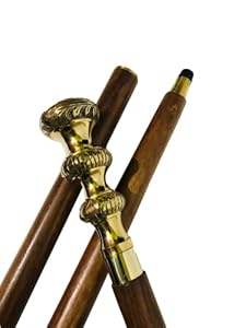 ไม้เท้าเดินป่าทำจากไม้พร้อมสายรัดข้อมือและปลายยางไม้เท้าทนทานสำหรับผู้สูงอายุ - Product Image 4