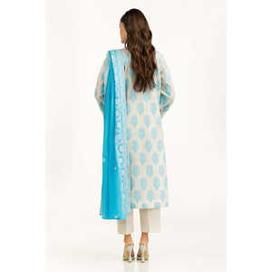 IUSTKSD-1079 Ensemble 3 pièces en fil slub imprimé laqué, style décontracté d'été - Product Image 2