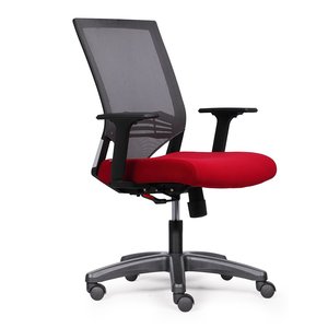 HOM1008-03 Premium Swivel <b>Mesh</b> Office Chair Red Cushion Ergonomic Adjustable Height Headrest Foam Fabric Foldable for Home Use - Product Image 1