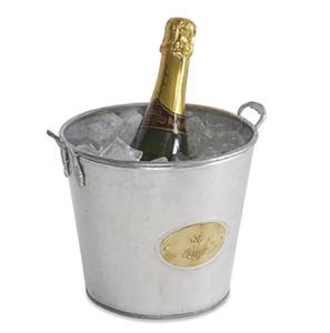 Cubo enfriador de vino de aluminio plano dorado elegante acabado metálico que agrega lujo al servicio de vino disponible a precios al por mayor - Product Image 4