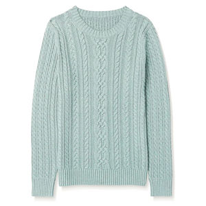 2025 automne hiver femmes à manches longues col rond pull pull hauts respirant côtelé tricot grande taille décontracté avant 100% coton - Product Image 5