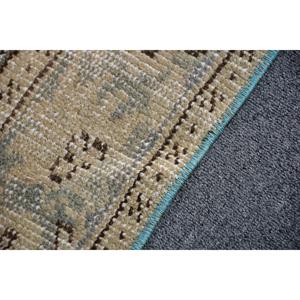 Alfombra Vintage de 2.1x4.1 pies, Alfombra Turca, Alfombra de Lana con Diseño Floral Azul - Product Image 5