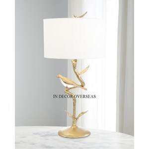 Trendy Pattern Arrival High Grade Gold Plated Stand And White Top Home Decorative Luxury Table And Floor Lamp In Lowest Price - Product Image 3