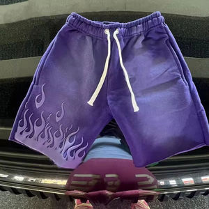 100% algodón francés Terry serigrafía drapeado lavado ácido pantalones cortos deportivos transpirables Sun Faded Shorts - Product Image 1