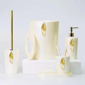 Distributeur de savon en marbre résistant aux intempéries, ensemble de salle de bain en résine pour salles de bain en plein air ou au bord de la piscine, usage domestique - Product Image 3