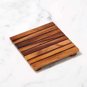 Posavasos de té de estilo clásico con esmalte impreso en juego de posavasos de MDF almohadillas y alfombrillas cuadradas de estilo rústico moderno para té de desayuno en casa - Product Image 6