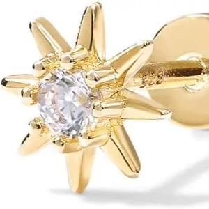 Pendientes traseros de plata Topcarat para mujer, pendientes cúbicos, diseño de moda para mujeres y niñas - Product Image 1