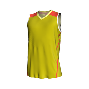 Camiseta de Baloncesto Sublimada Personalizada, Cuello en V, Sin Mangas, Absorbe la Humedad, Uniforme de Equipo Unisex para Adultos, Bloques de Color, Poliéster - Product Image 1