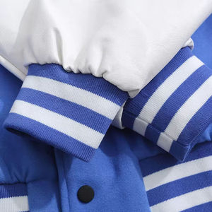 Veste universitaire pour homme de haute qualité, multicolore, avec manches en cuir blanc, tissu 100% coton, col côtelé, vestes universitaires pour homme - Product Image 5