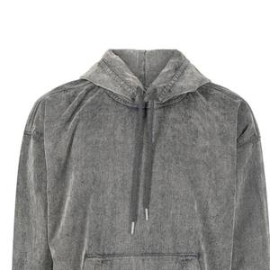 Hoodie d'hiver ODM en satin délavé à l'acide, coupe courte, surdimensionné, effet vieilli, 500 g/m², vierge, pour hommes, vente en gros - Product Image 2