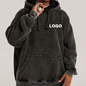 Nouveau Logo personnalisé de haute qualité blancs hommes lavé Vintage 550GSM 100% coton Applique pour pull surdimensionné lavage à l'acide - Product Image 1