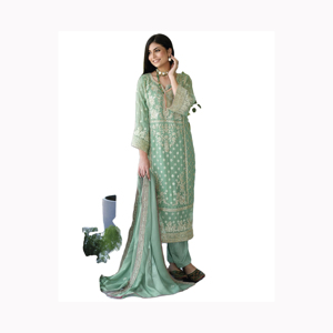 2024 nouvelle mode pakistanaise marque été pelouse Collection haute qualité soie brodé travail costumes et Salwar pour dames - Product Image 2