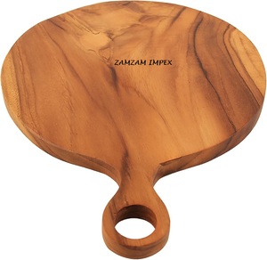 Tagliere rotondo in legno di Acacia e tagliere resistente, tavola in legno naturale artigianale per la preparazione della cucina, <span class=keywords><strong>macelleria</strong></span> e servizio - Product Image 5