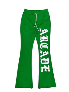 Vente chaude Nouveau Personnalisé En Gros 100% Coton Tissu Flare Track 2025 Jogger 3D Puff Imprimer Polaire Hommes Pantalon De Survêtement Empilé - Product Image 2