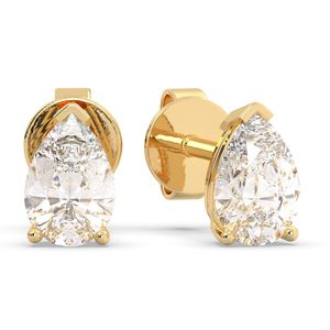 REYES Nouvelle conception Boucles d'oreilles à visser en moissanite taille poire 1,29 carat en or massif 14K 18K Bijoux fins pour femmes à porter au quotidien - Product Image 6