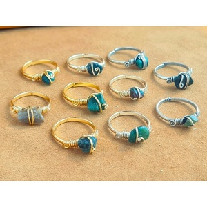 Gold and Silver Plated Fashion <b>Rings</b> with Natural Stones for Resale in Boutiques - Product Image 1