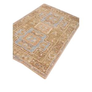 Alfombras de Lana Anudadas a Mano Erbe GS-2015, Beige Marrón, Diseño Abstracto de Medallón Rectangular, para Uso en el Hogar, Sala de Estar, Pasillo, Entrada - Product Image 2