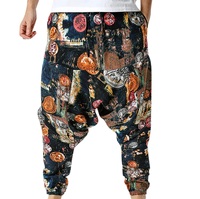 Pantalons de jogging pour hommes, design personnalisé OEM, travail en extérieur, poches, pantalon large, entrejambe tombant, uni