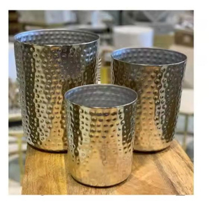 Macetas de decoración para el hogar, diseño maravilloso, maceta de Metal martillado, Juego de 3 para decoración de jardín y sala de estar, maceta para plantas - Product Image 2