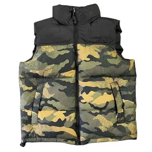 Individueller OEM Herren Winter gepolsterte Weste Weste warme gepolsterte Jacke Tarnmantel Puffer für Herren leichte Gewicht-Pufferweste