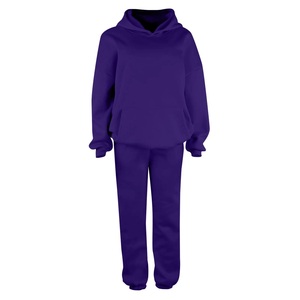 Ensemble de survêtement 2 pièces surdimensionné pour femme tenue décontractée coupe ample confortable avec sweat à manches longues et pantalon taille élastique - Product Image 5