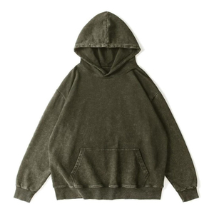 <b>Men</b> Acid Wash Hoodie Pullover wholesale Customized Design Oversized Style Vintage Streetwear Hoodies OEM ODM <b>Black</b> Printed - Product Image 3