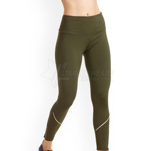 Leggings de yoga pour femmes de haute qualité à faible MOQ, avec taille élastique, taille mi-haute, motif uni, vêtements de fitness écologiques - Product Image 4
