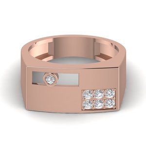 Trendy 925 Sterling <b>Silver</b> Fully Iced Personalized Custom Round Cut Leb Grown Diamond <b>Statement</b> <b>Ring</b> for Wedding or Party - Product Image 3
