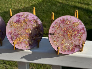 Handmade Luxury Square Resin Coaster Set Premium Quality Customizable Colors for Home Table Decor Cafe <b>Bar</b> Tradebyd - Product Image 2