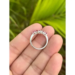 Anillo de Rubí Natural, Plata de Ley 925, Anillo de Piedras Preciosas Hecho a Mano para Mujer, Proveedor de Joyería al por Mayor - Product Image 5