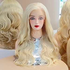 Peluca de cabello humano vietnamita 100% de la más alta calidad, pelucas delanteras de encaje de Color Rubio ondulado, grado de cabello virgen - Product Image 2