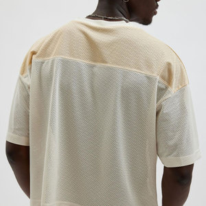 Camiseta Deportiva Blanca de Malla con Cuello en V para Hombre, Talla Grande, con Estampado del Número 18, Manga Corta, Diseño Transpirable - Product Image 3