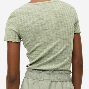 ขายส่งจํานวนมากเปล่าCrop TopsฟิตเนสBasicเสื้อยืดแขนกุดฤดูร้อนผู้หญิงเสื้อผ้าถักซี่โครงโลโก้ด้านบนTank Topผู้หญิง - Product Image 2