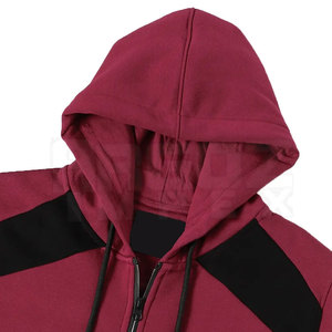 Sweatshirts à capuche pour hommes motif solide 100% coton vêtements d'extérieur d'hiver avec fermeture éclair prix de gros à la mode - Product Image 6