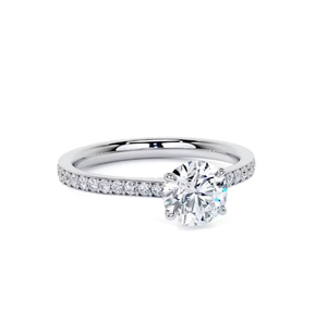 10k jaune Rose et or blanc rond taille brillant diamant cultivé en laboratoire bague de mariage et de fiançailles bague de mariage élégante coupe diamant - Product Image 2