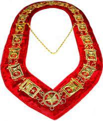 Custom Made SHRINER Masonic Shrine Chain <b>Collar</b> on Red Velvet Masonic <b>Collar</b> Chain - Product Image 3