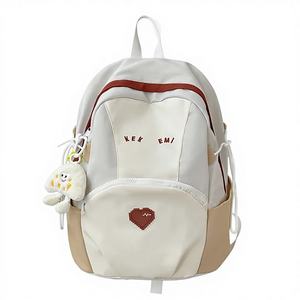 Youthful High Appearance Contrast Color <b>Backpack</b> For Junior Senior High Students Large <b>Small</b> Size School Bag Daily Use - Product Image 1