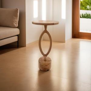 Mesa de madera redonda portátil moderna para decoración del hogar - Product Image 3