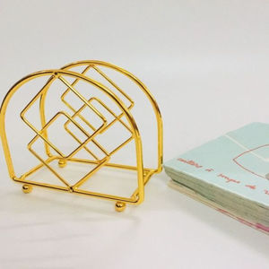 Diseño maravilloso vajilla servilletero tejido soporte decorativo calidad creativa servilletero de Metal plateado a buen precio - Product Image 4