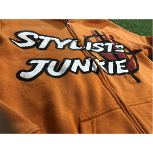 เสื้อฮู้ดซิปแขนยาวมีซิปรูดซิปรูดซิปรูดซิปสกรีน GSM ผ้าคอตตอน100% ออกแบบได้ตามต้องการ400 - Product Image 4