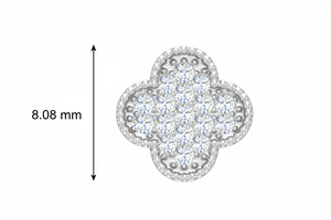 Élégantes boucles d'oreilles clous en or blanc avec diamants et bordure en milgrain perlé pour femmes recherchant une beauté intemporelle et un éclat radieux - Product Image 2