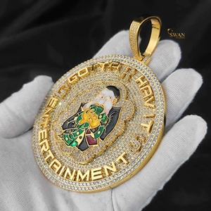 Bold 925 Sterling Silver Lab Grown Diamond Gotta HavIt Entertainment colgante totalmente helado Hip Hop joyería única regalo para él - Product Image 3