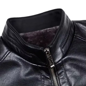 Chaqueta de Cuero para Hombre Personalizada al por Mayor de Alta Calidad, Estilo Bomber, Casual, Invierno, Cuello Alto, Transpirable, OEM 2025 - Product Image 4