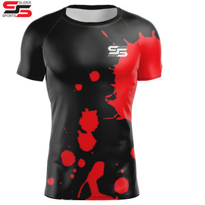 Camiseta de Compresión al por Mayor para Hombre, Poliéster y Elastano, Transpirable, para Correr, Gimnasio, Deportiva, de Secado Rápido - Product Image 4