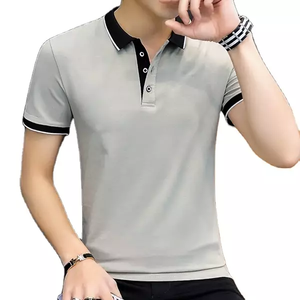 2023 hombres para polo único 100% algodón transpirable bordado Logo patrón sólido lona al por mayor - Product Image 1