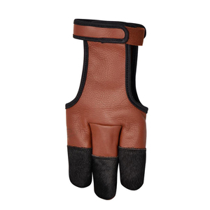 Gants de tir en cuir de buffle bicolore personnalisables Gant de sport de tir à l'arc avec bout des doigts renforcé - Product Image 2