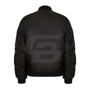 Abrigo de invierno ajustado informal de estilo callejero para hombre, chaqueta Bomber gruesa con cuello levantado, cortavientos de Color negro - Product Image 2