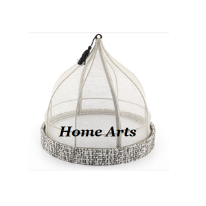 Ensemble de 3 plateaux à dessert de tailles différentes, forme carrée, en bois, pour servir des dattes, des bonbons, avec couvercle en tissu, en Inde - Product Image 2